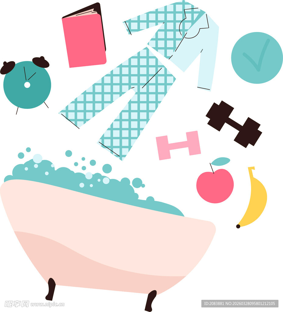 浴缸旁的多样生活用品