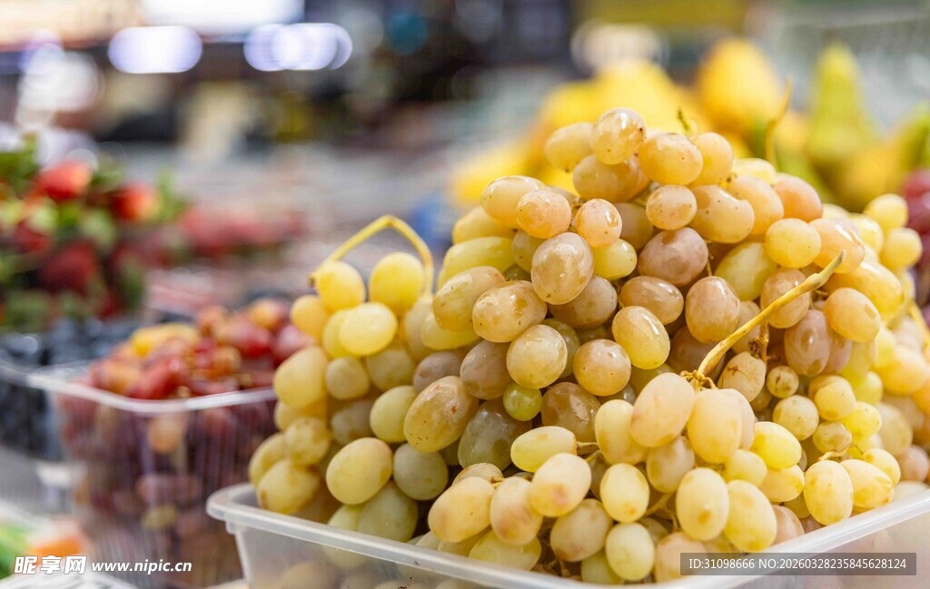 新鲜黄葡萄