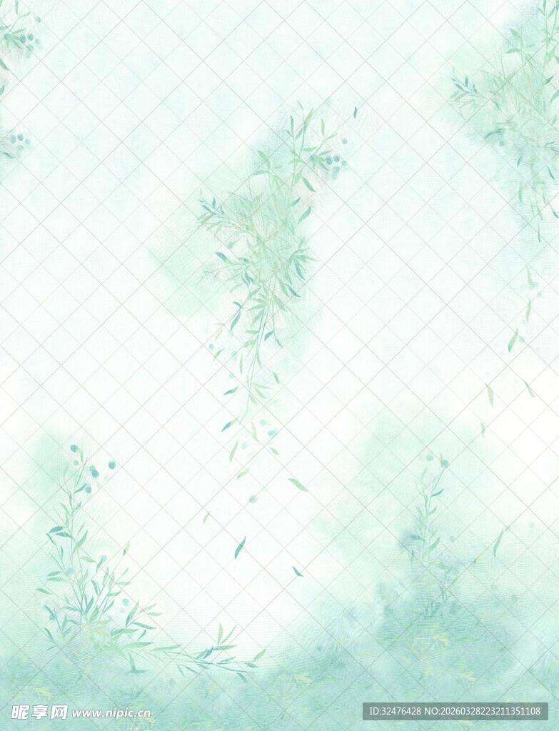 淡绿色梦幻水彩背景图