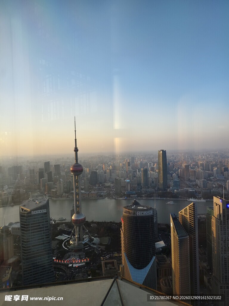 上海城市天际线俯瞰美景