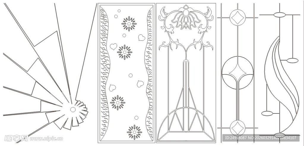 中式门窗雕花铁艺图案