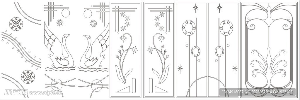 中式门窗雕花铁艺图案