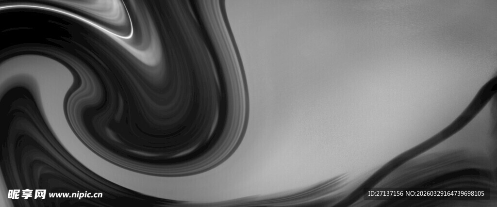 黑白流体艺术图案