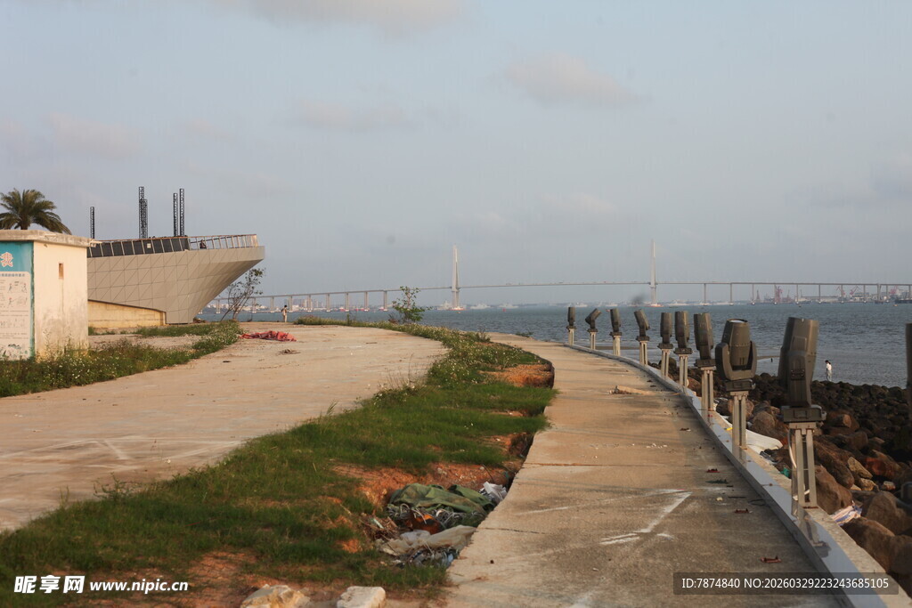 湛江海边步道风景