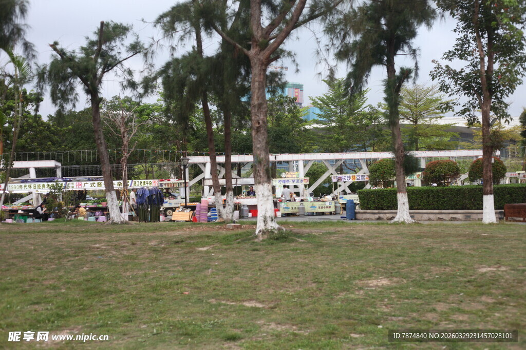 湛江户外草坪上的休闲活动场景
