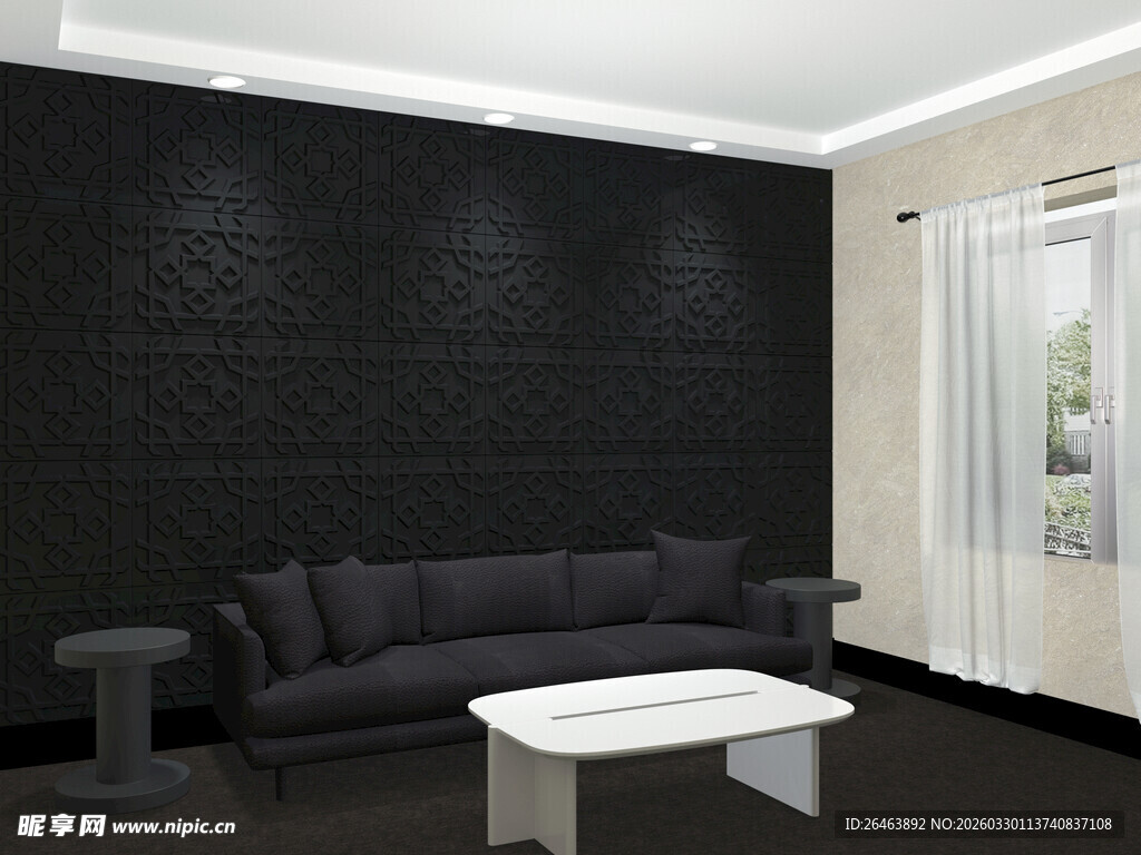 沙发背景墙 PVC3D墙板