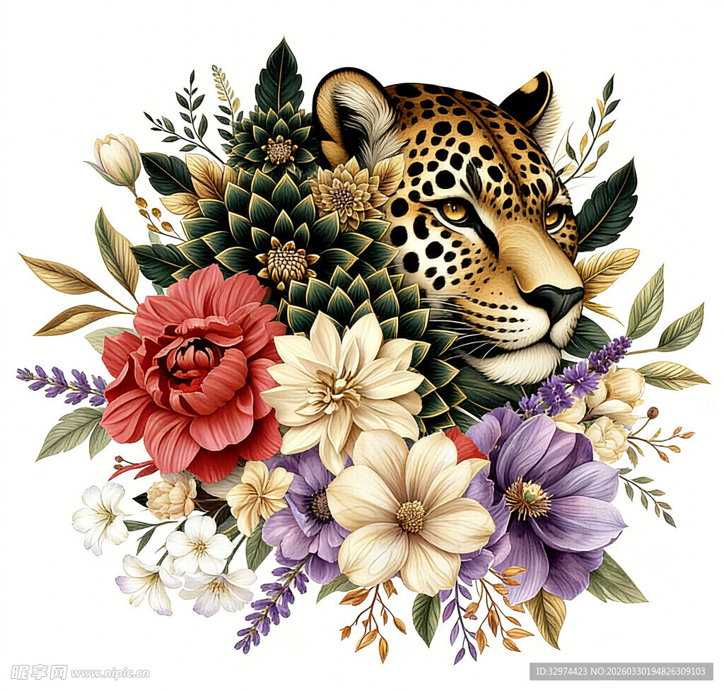 豹与繁花的梦幻组合