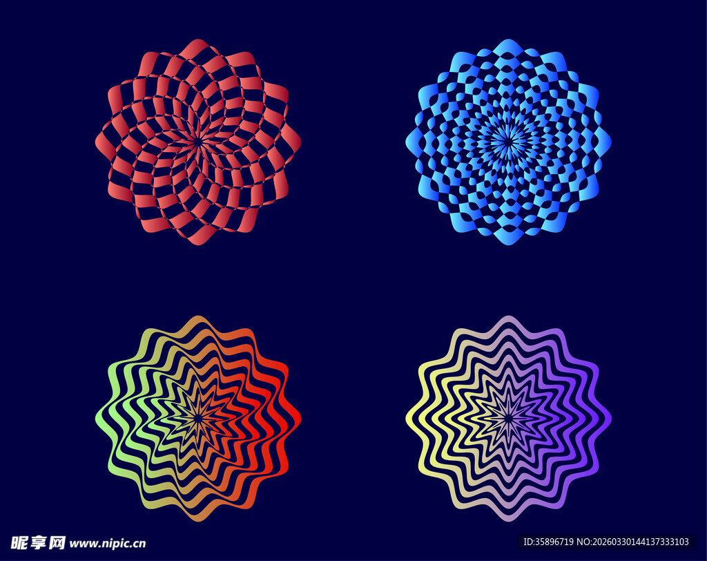 多彩螺旋点状图案设计