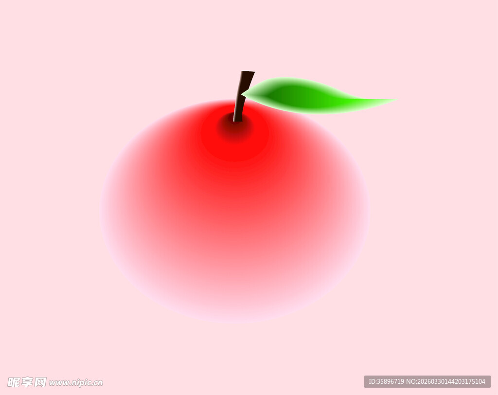 粉色渐变桃子插画