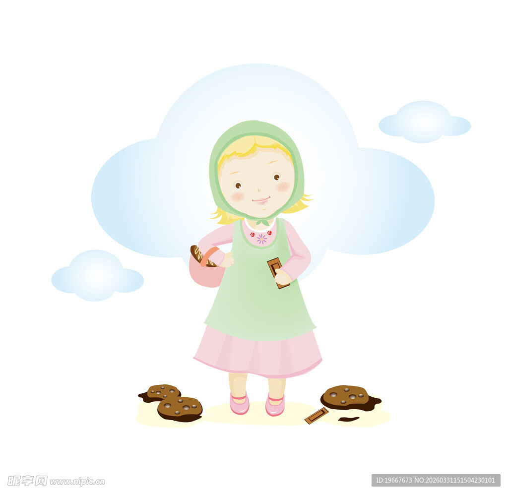 矢量插画女孩 