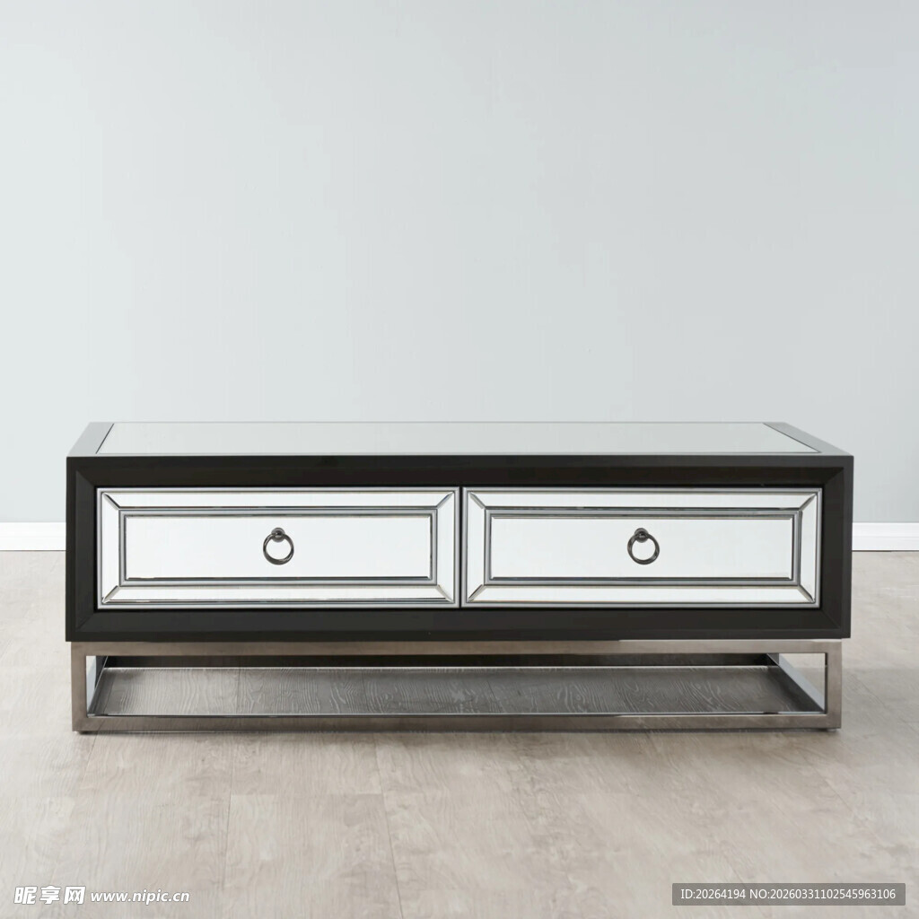 现代简约双抽屉电视柜