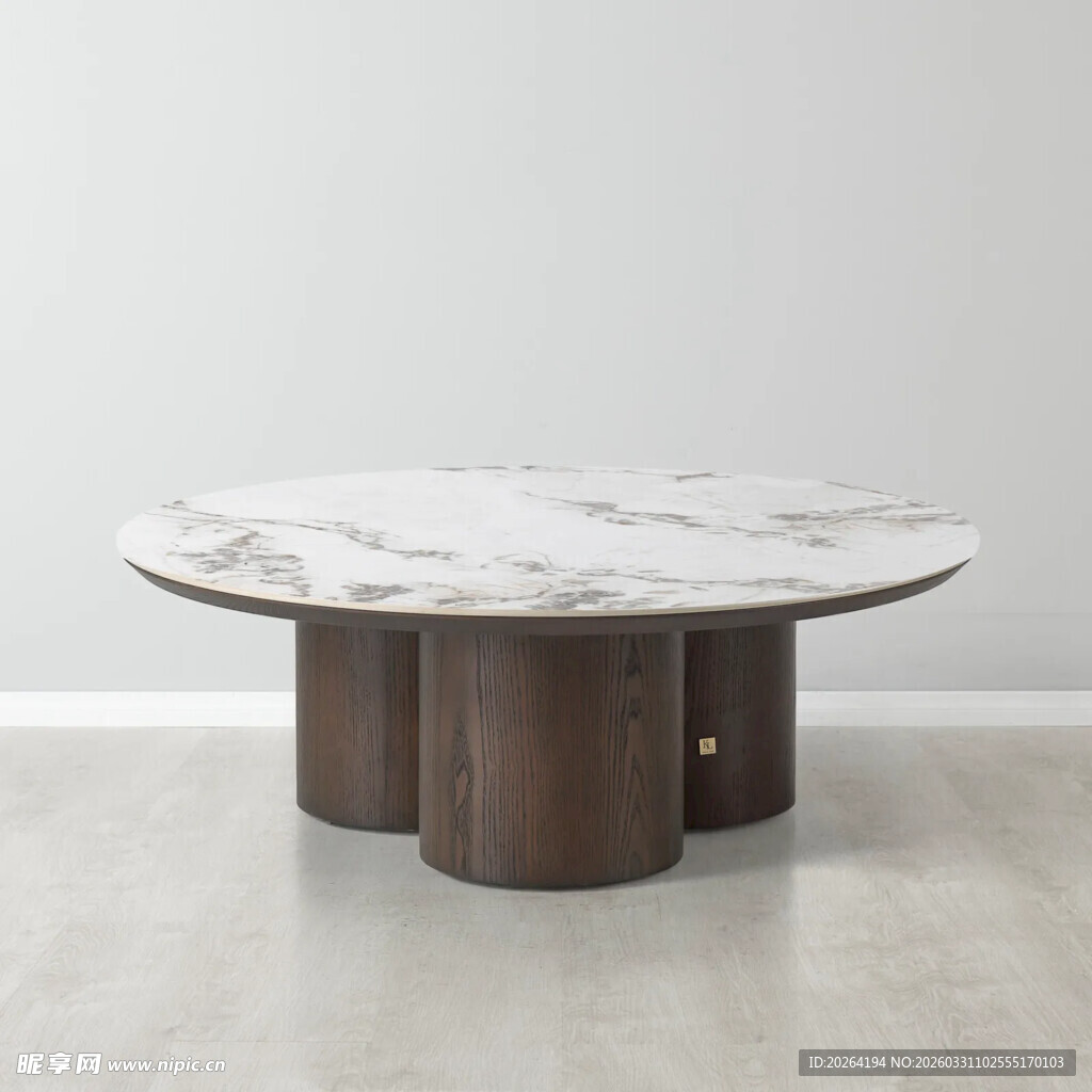现代大理石圆柱茶几
