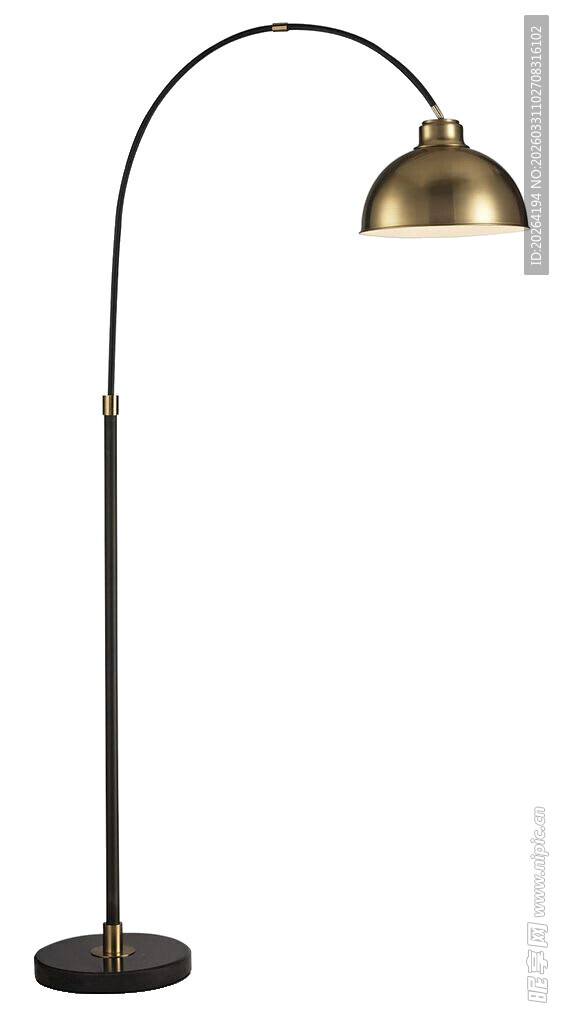 复古黄铜弧形落地灯