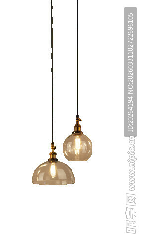 复古玻璃吊灯悬挂展示