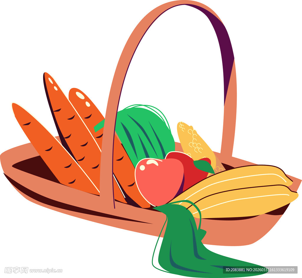 装满蔬果的精美篮子