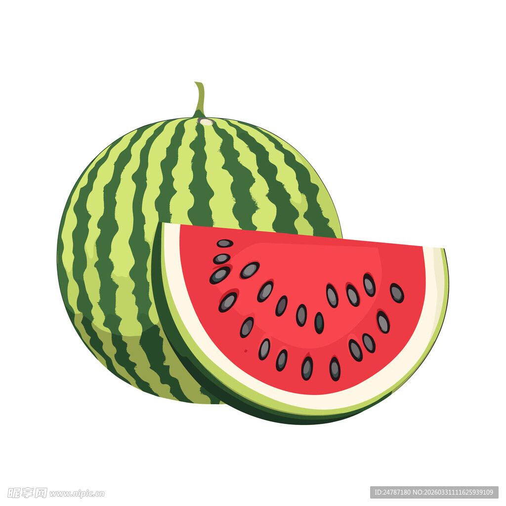 卡通西瓜切片