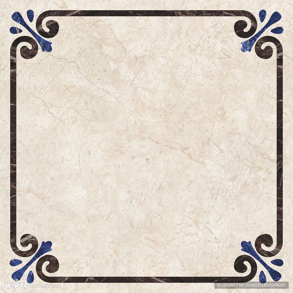 复古花纹边框瓷砖图案