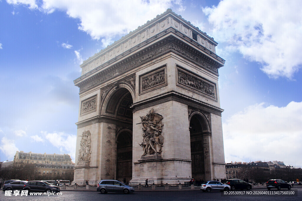 巴黎凯旋门城市建筑