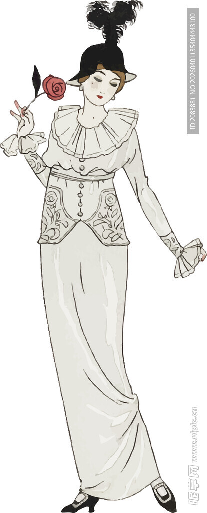 复古优雅女士手持红酒