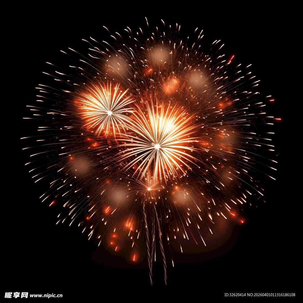 绚丽烟花绽放夜空