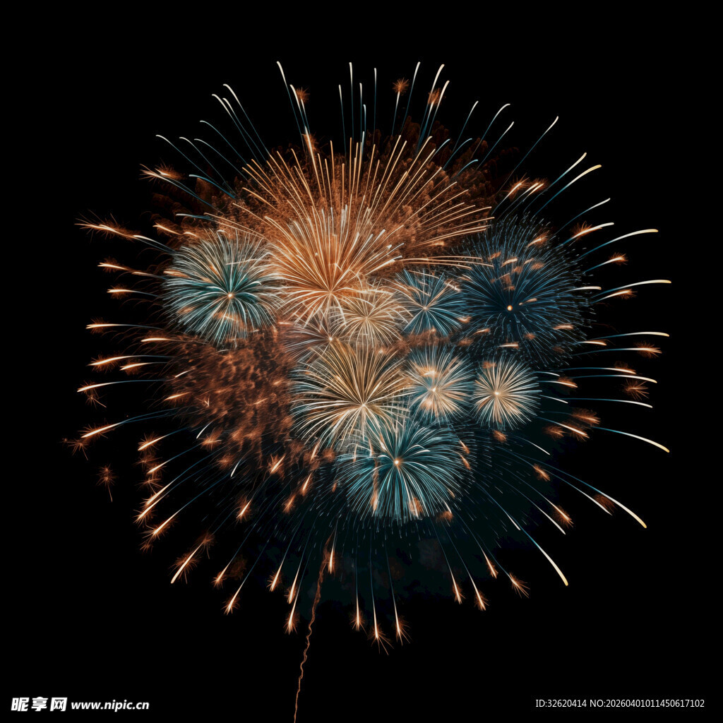 绚丽烟花绽放夜空