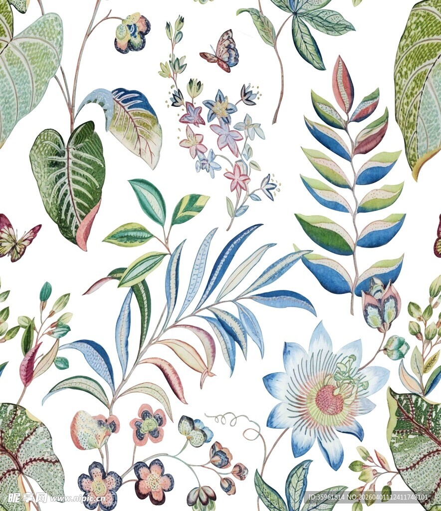 花卉植物图案的精美壁纸