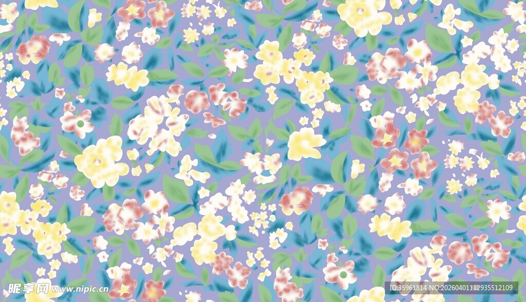 清新花卉图案背景纹理