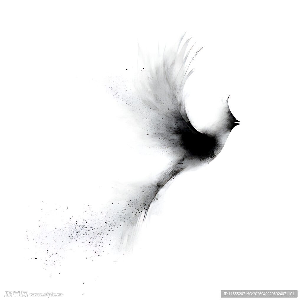 水墨飞鸟灵动飘逸之姿