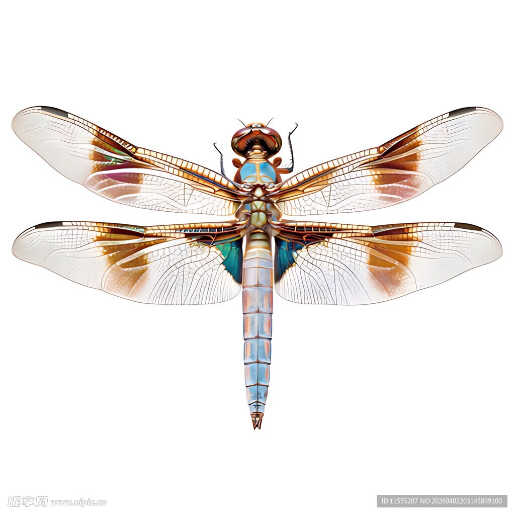 多彩斑纹蜻蜓特写