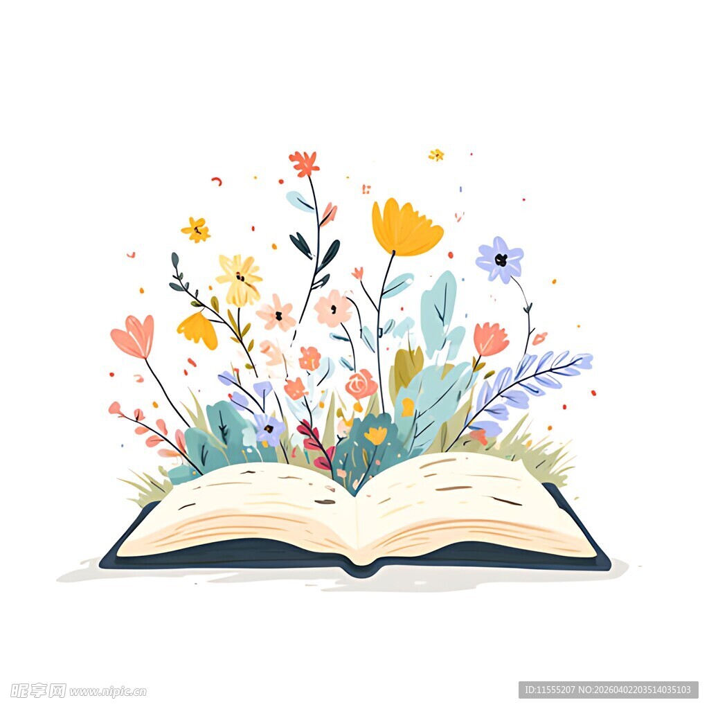 翻开书本邂逅烂漫花海