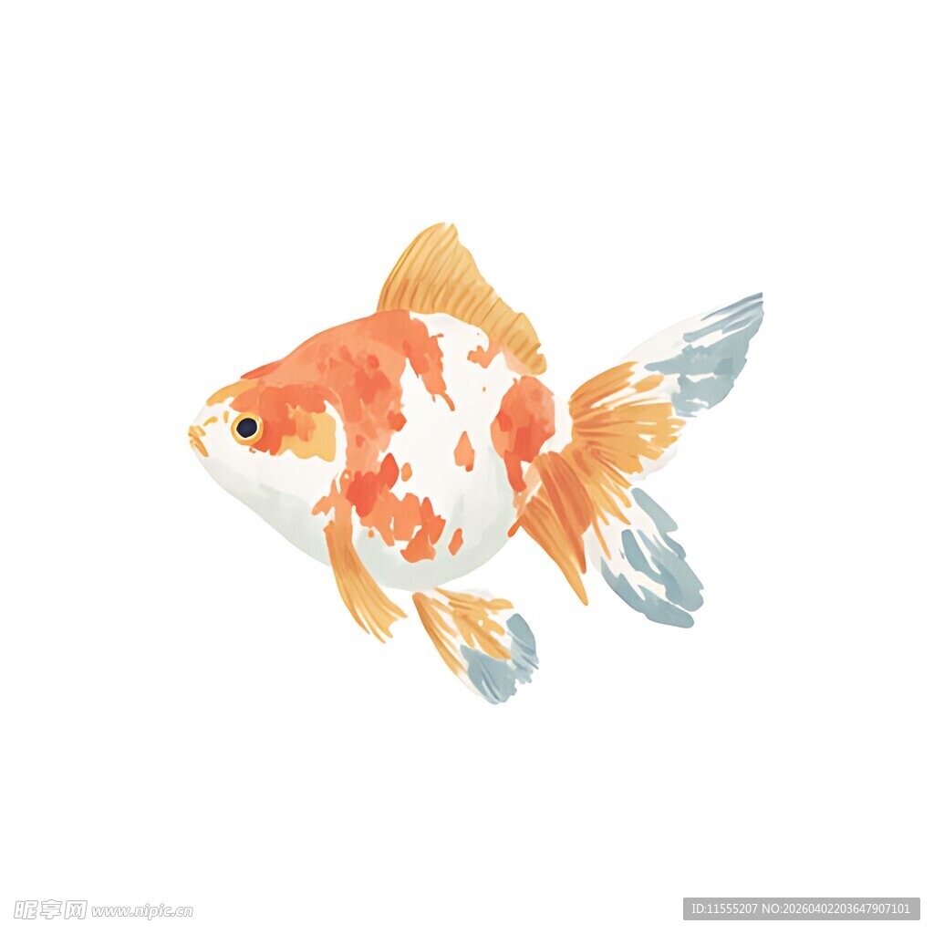 水彩绘金鱼