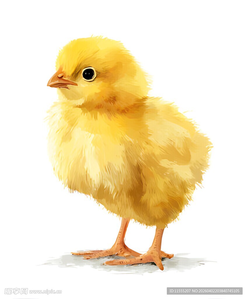 可爱小黄鸡水彩画形象