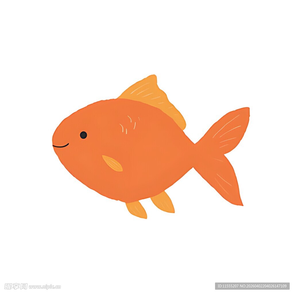 可爱橙色金鱼插画