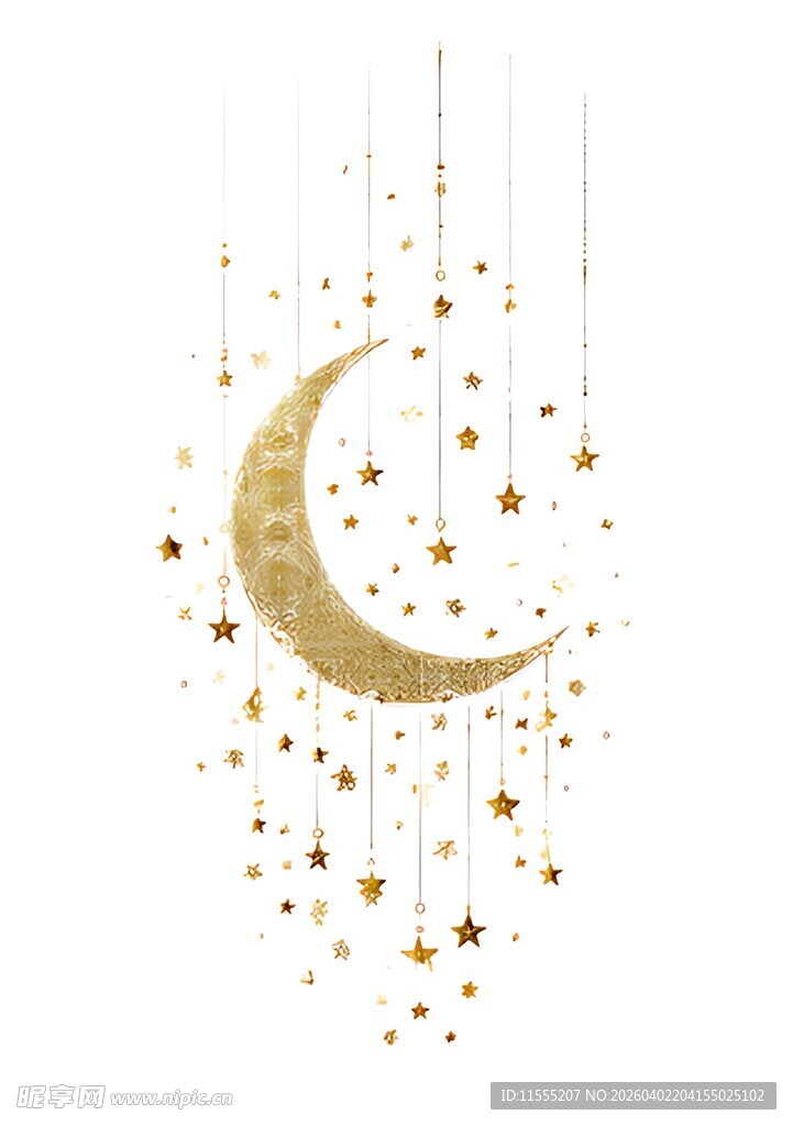 金色月亮星星悬挂装饰