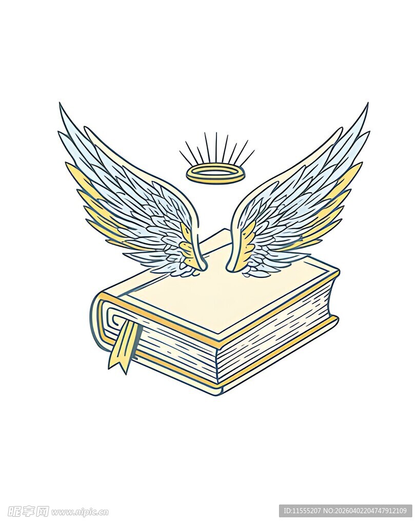 带翅膀与皇冠的奇幻书籍