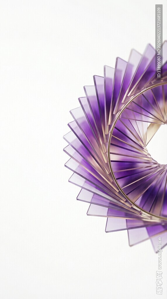紫色渐变螺旋几何艺术造型