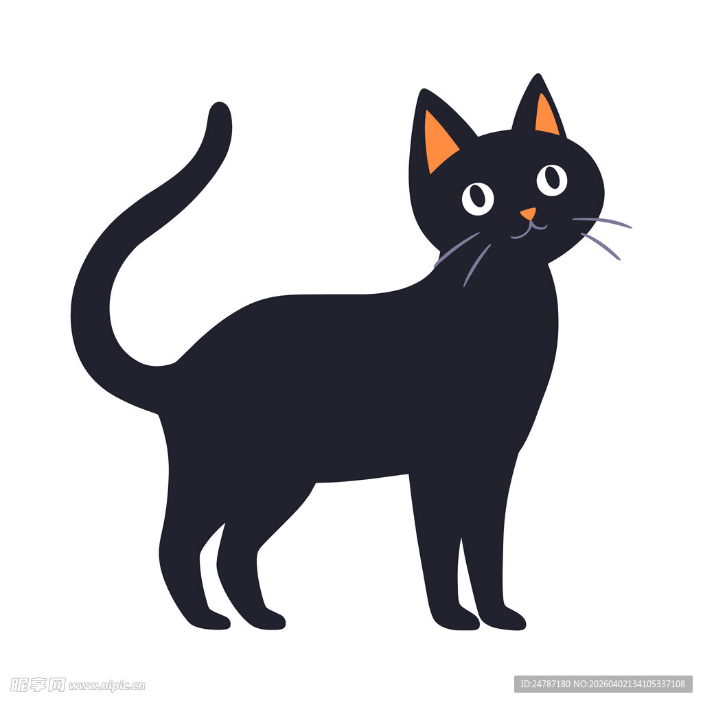 站立的黑猫