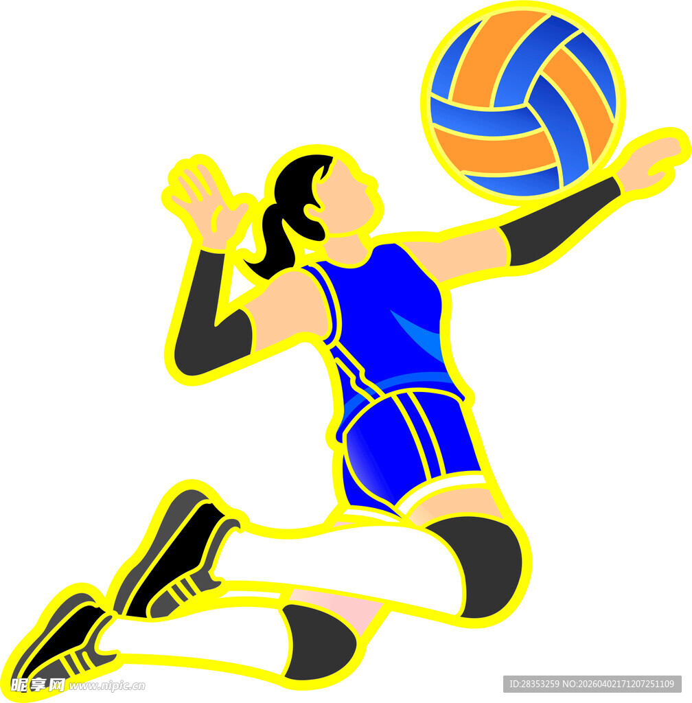 女排运动员精彩扣球瞬间