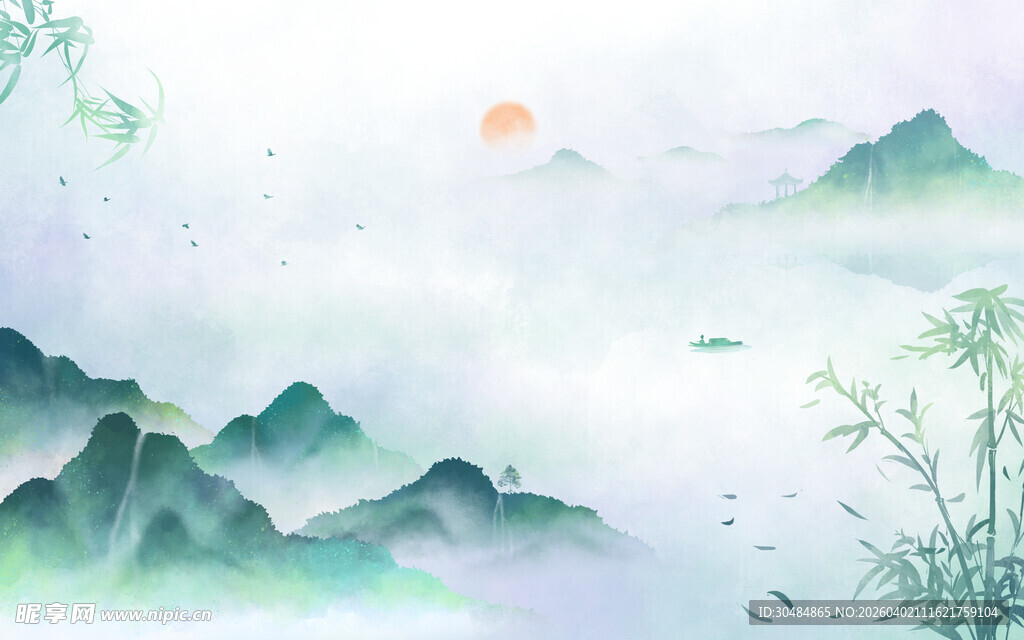 意境山水背景