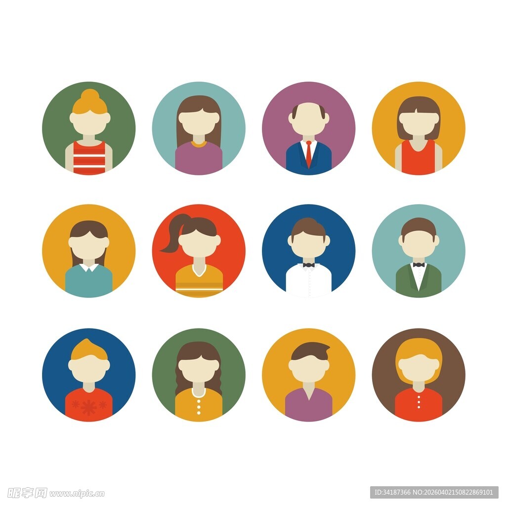 12款圆形人物头像