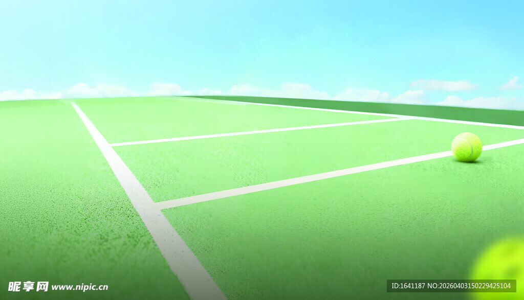 绿色网球场景俯瞰图