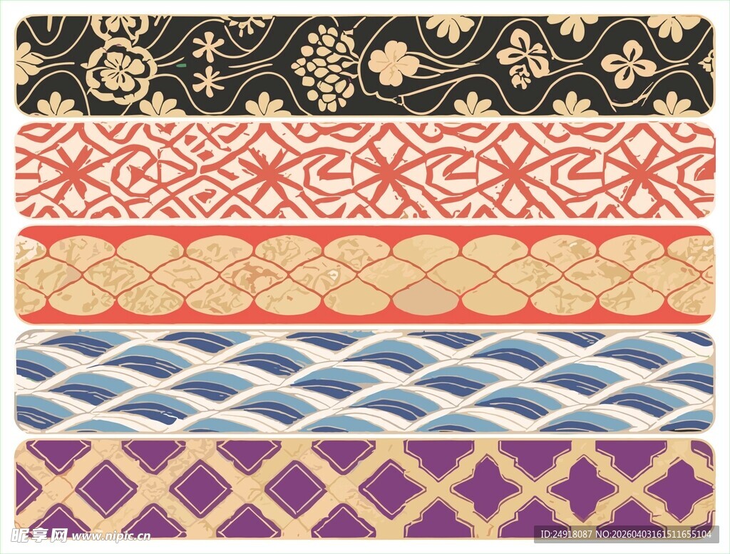 多彩民族风花纹图案集合