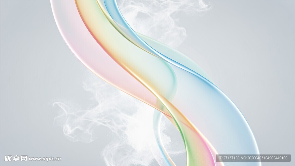 彩色曲线烟雾背景图