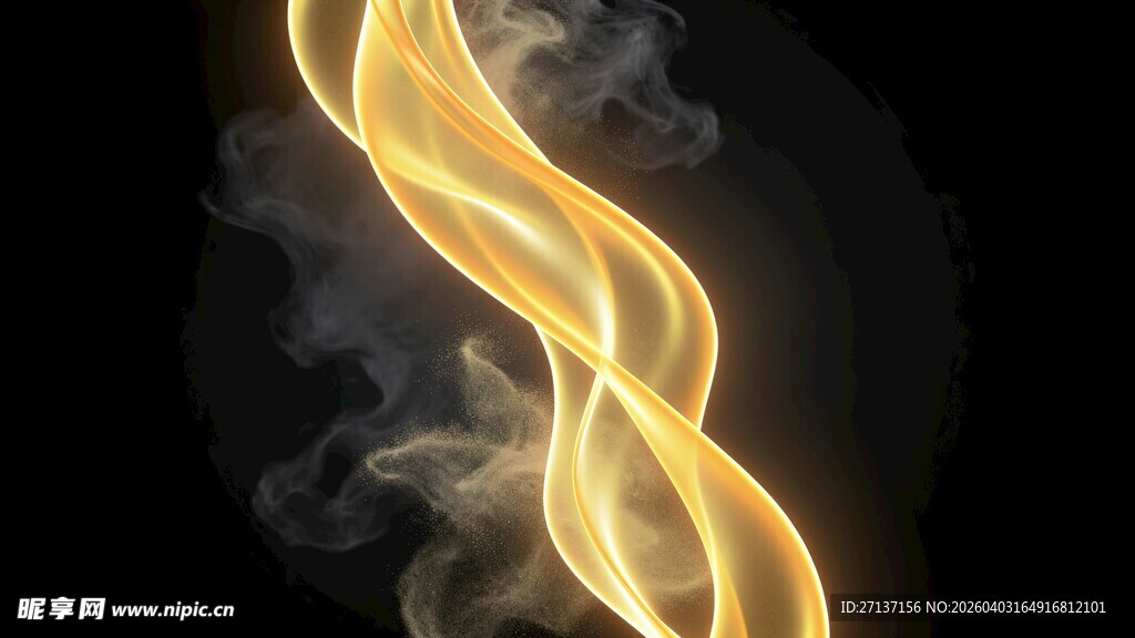 金色火焰烟雾艺术效果