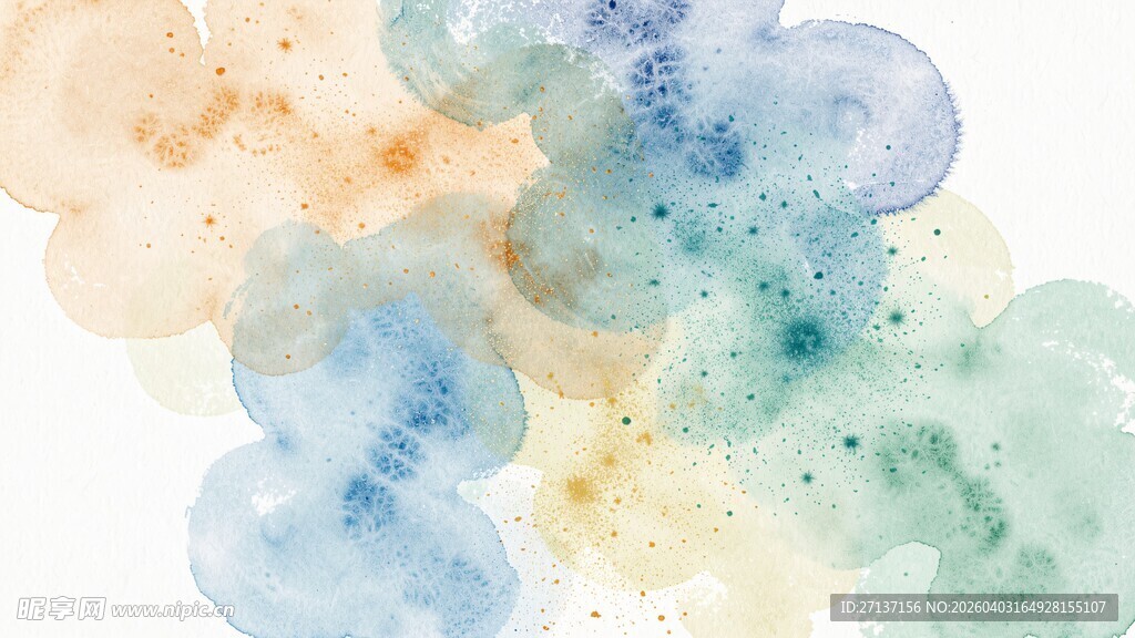 梦幻水彩晕染抽象图案