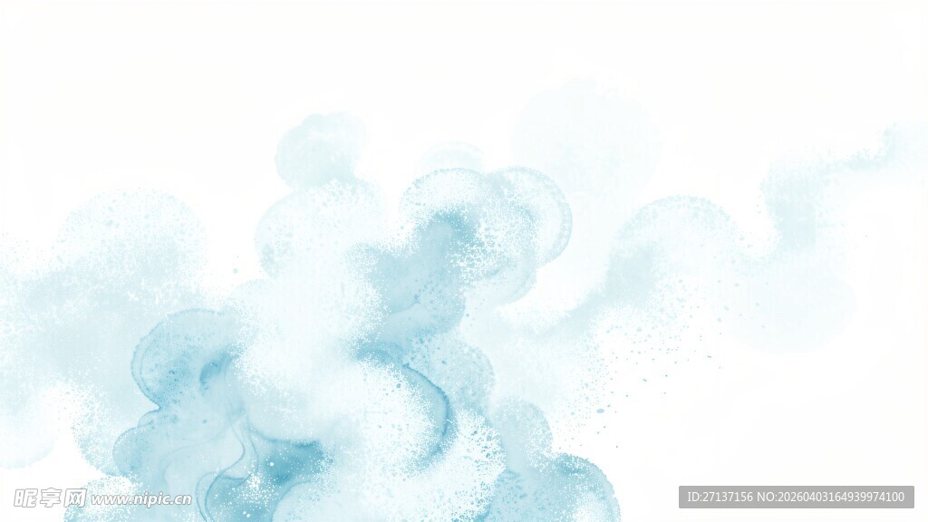 淡蓝色烟雾朦胧美感