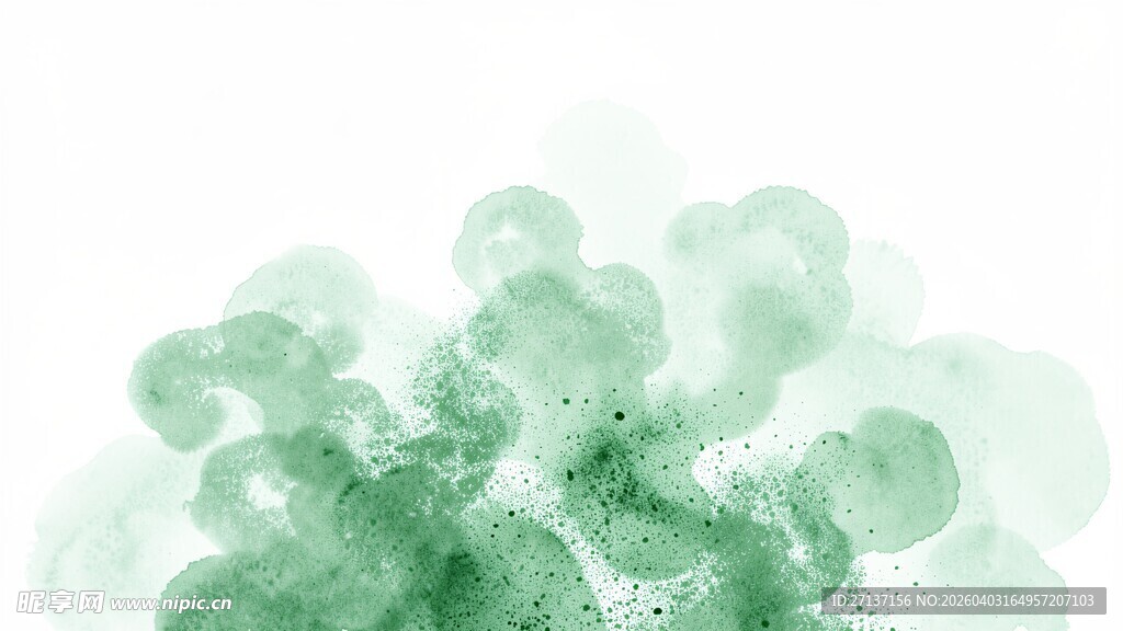 淡绿色水彩晕染抽象图案