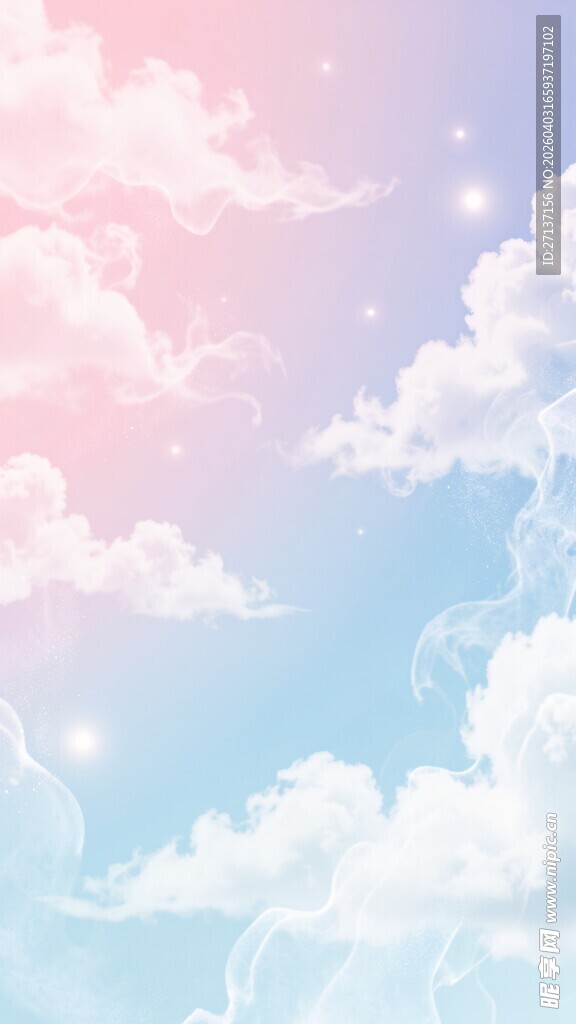 梦幻蓝天与蓬松云朵