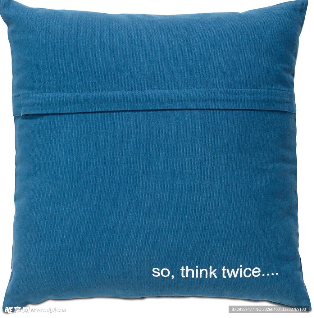蓝色抱枕带英文标语