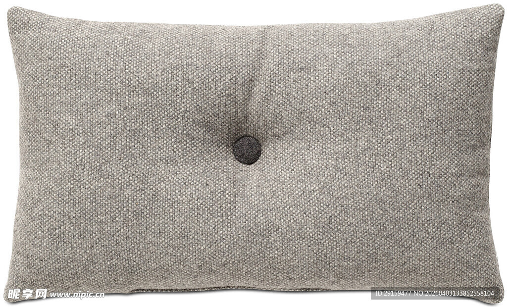 灰色简约纽扣装饰抱枕